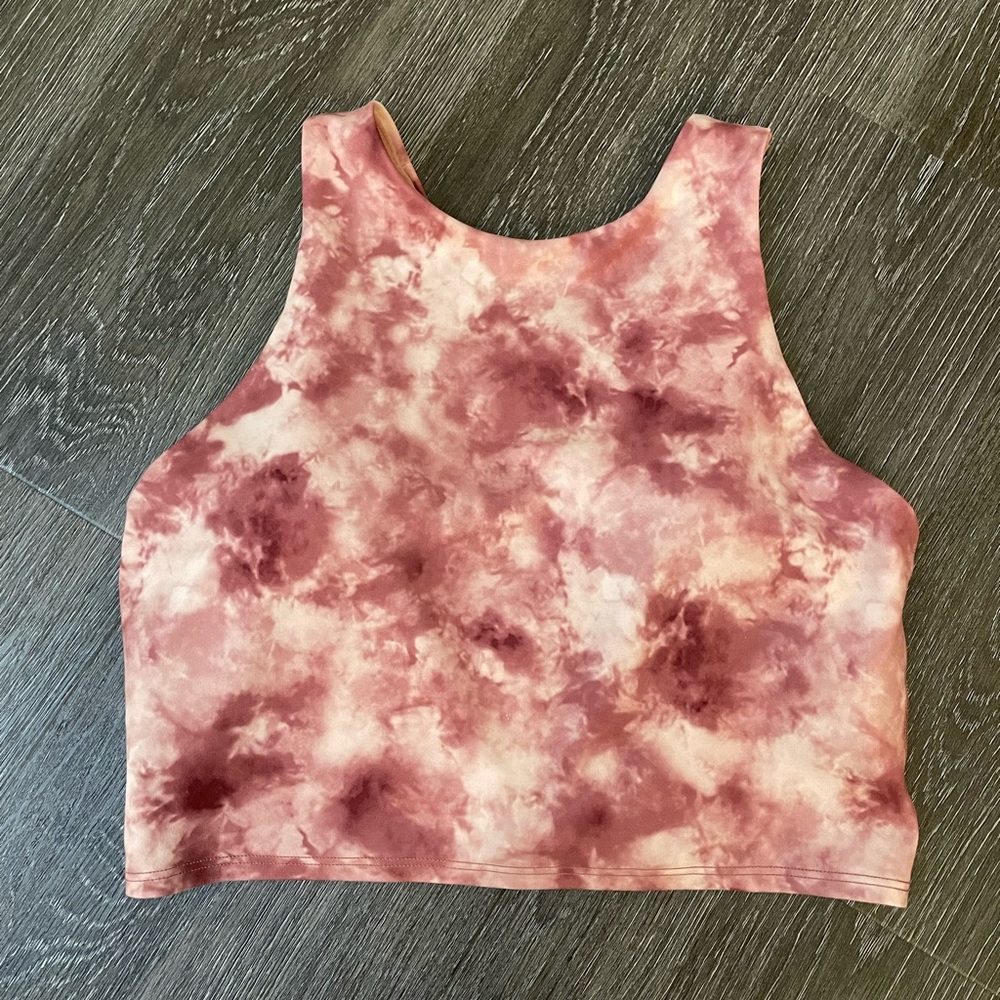 Athleta Conscious Crop Printed AC S Sports Bra, Just Dance Ballerina Gown Marble